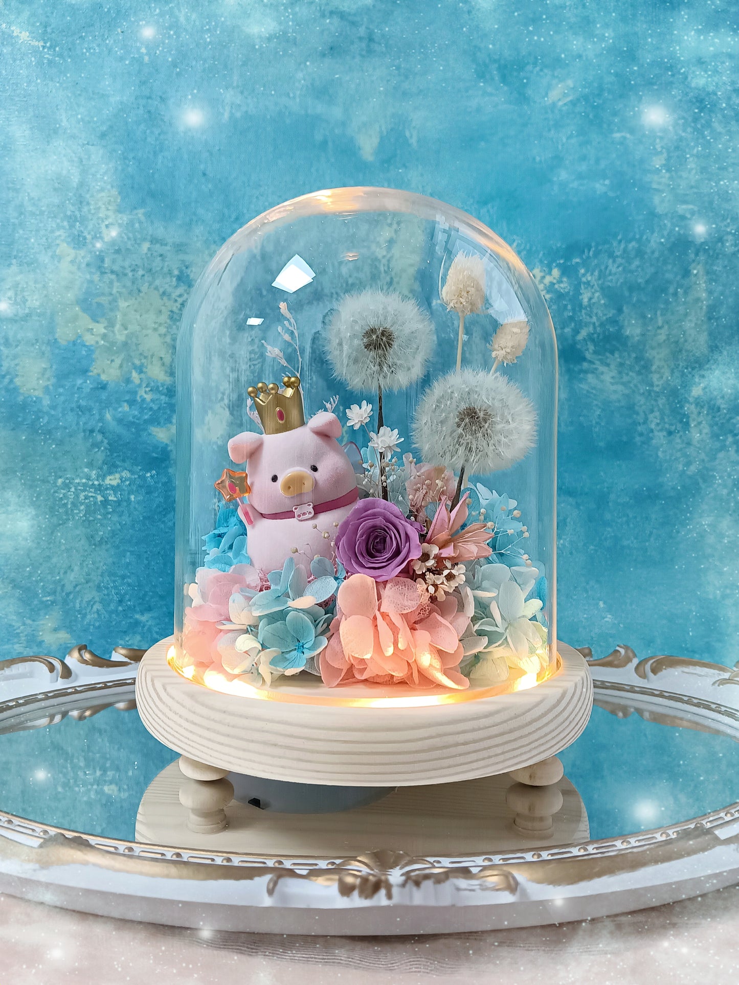 單堂花藝課-保鮮花蒲公英玻璃瓶