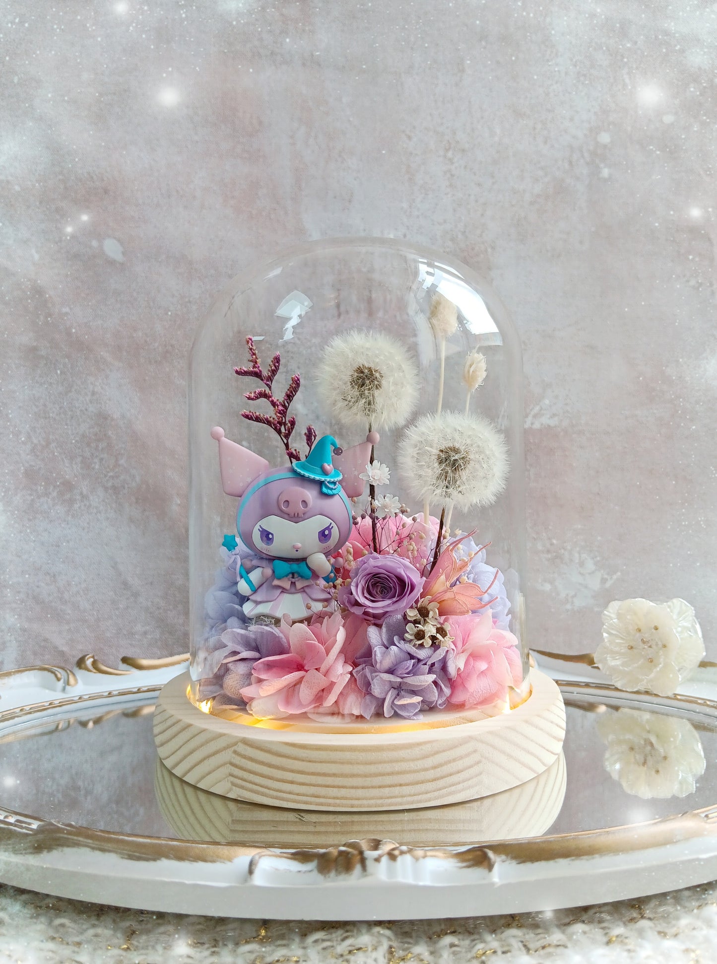 🌸(現貨)kuromi保鮮花蒲公英玻璃瓶