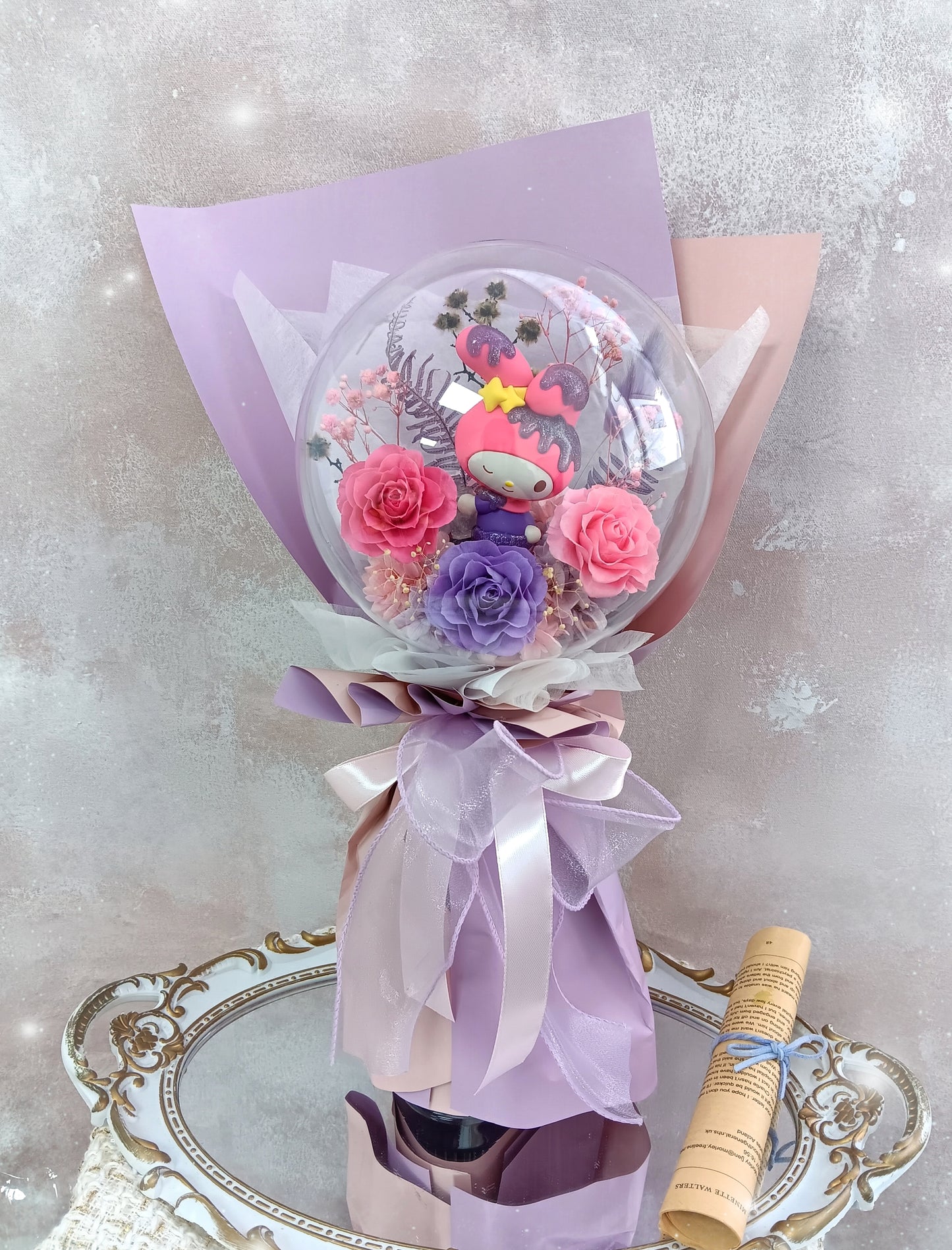 🌸(現貨)限時優惠價✨️Melody保鮮花波波球花束