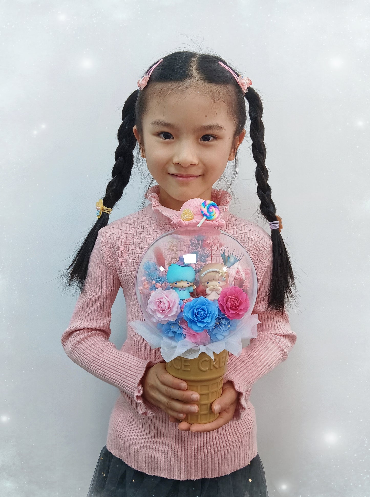 單堂花藝課-保鮮花波波球雪糕杯🍦