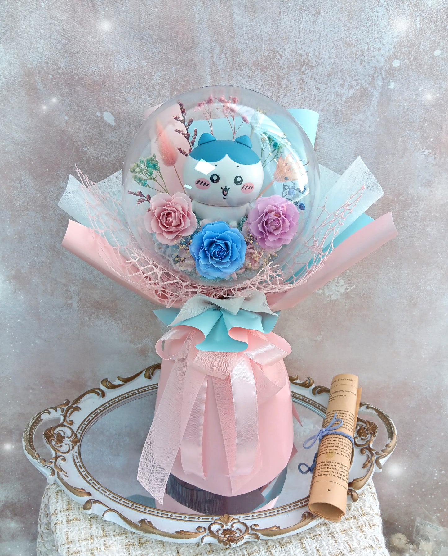 🌸(訂造)Chiikawa-小八 保鮮花波波球花束