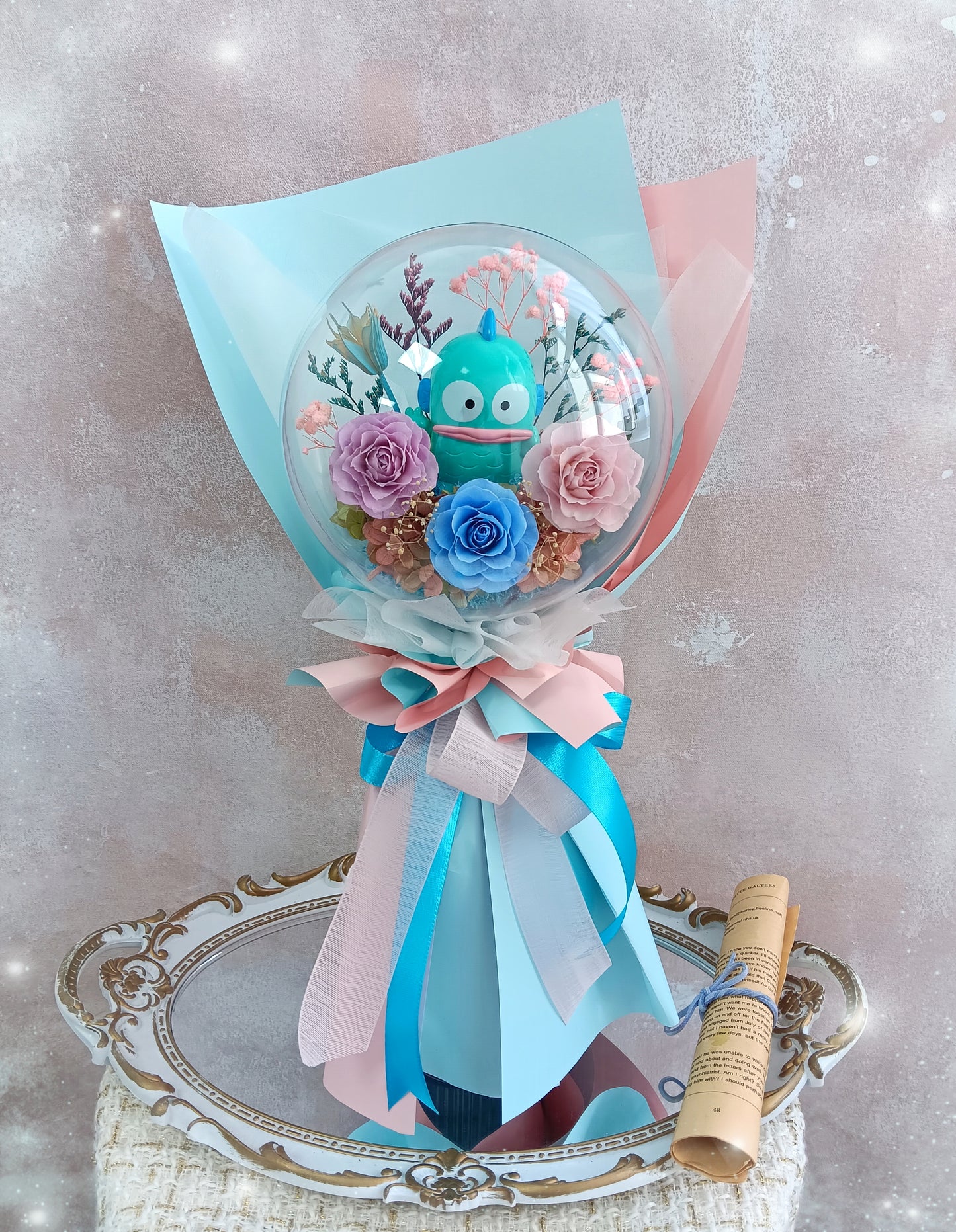 🌸(訂造)水怪保鮮花波波球花束