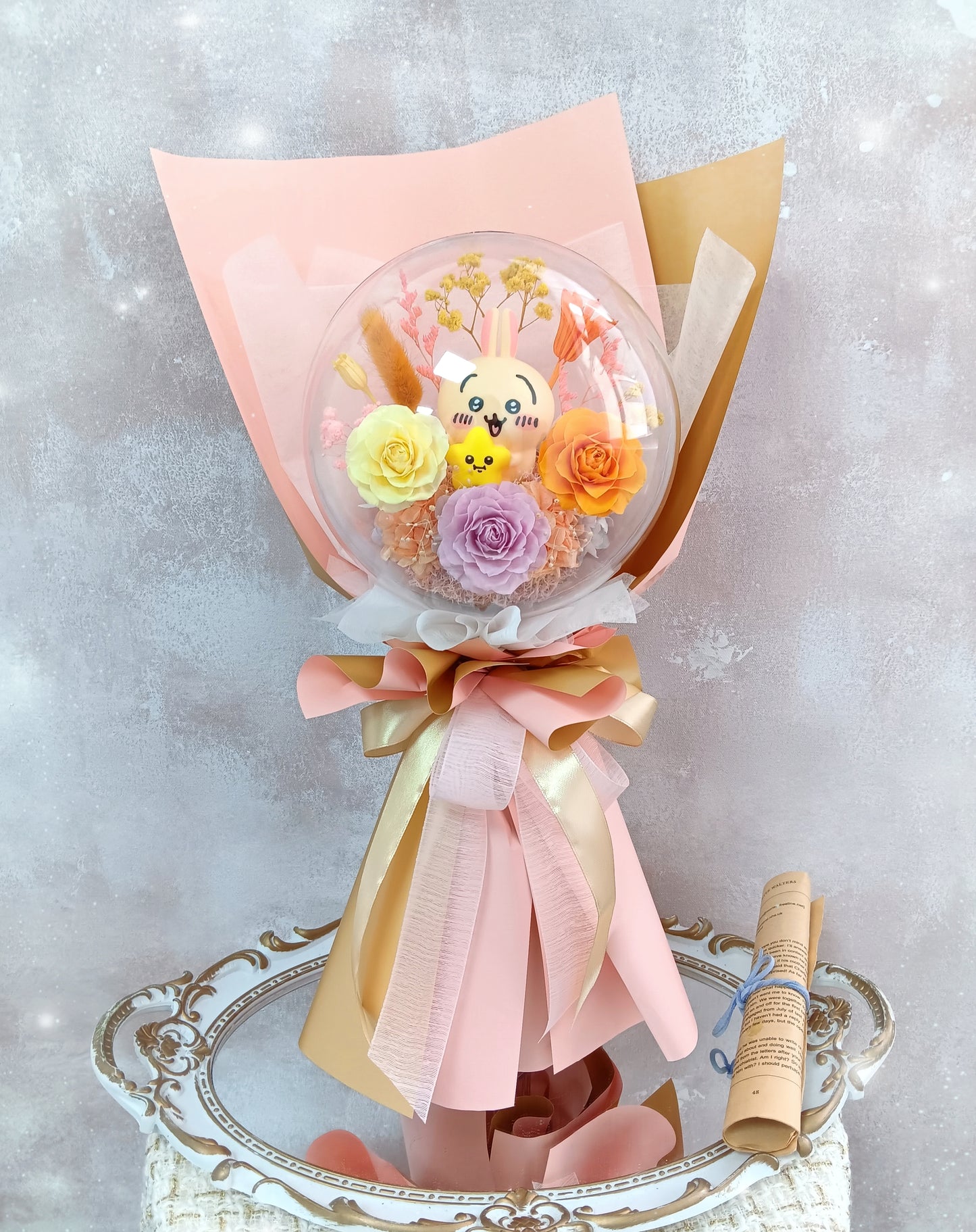 🌸(訂造)Chiikawa-兔兔 保鮮花波波球花束