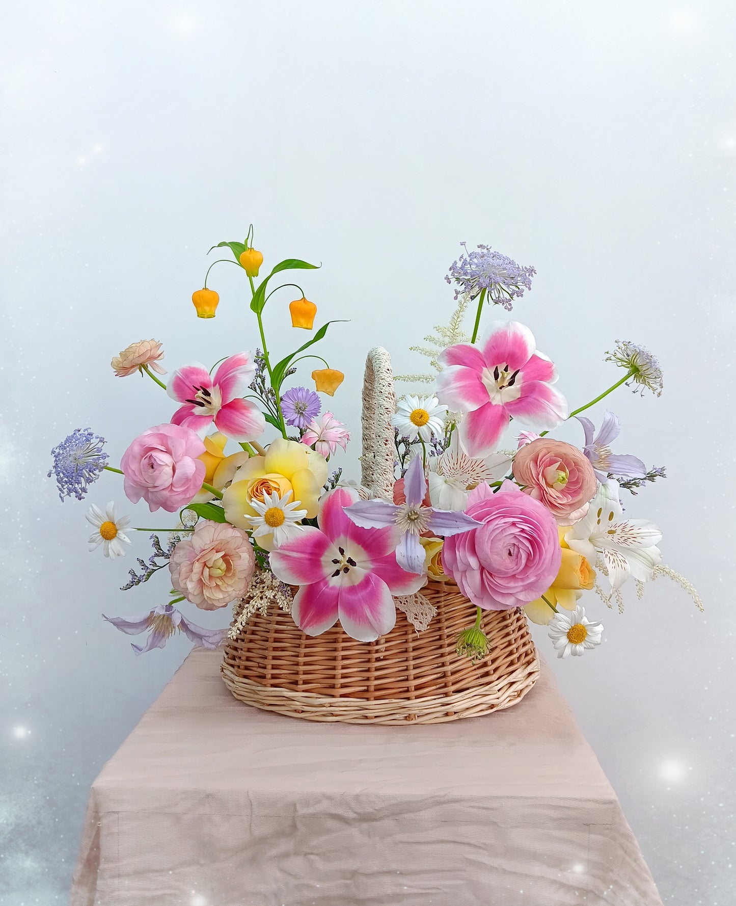 單堂花藝興趣班-韓式鮮花籃