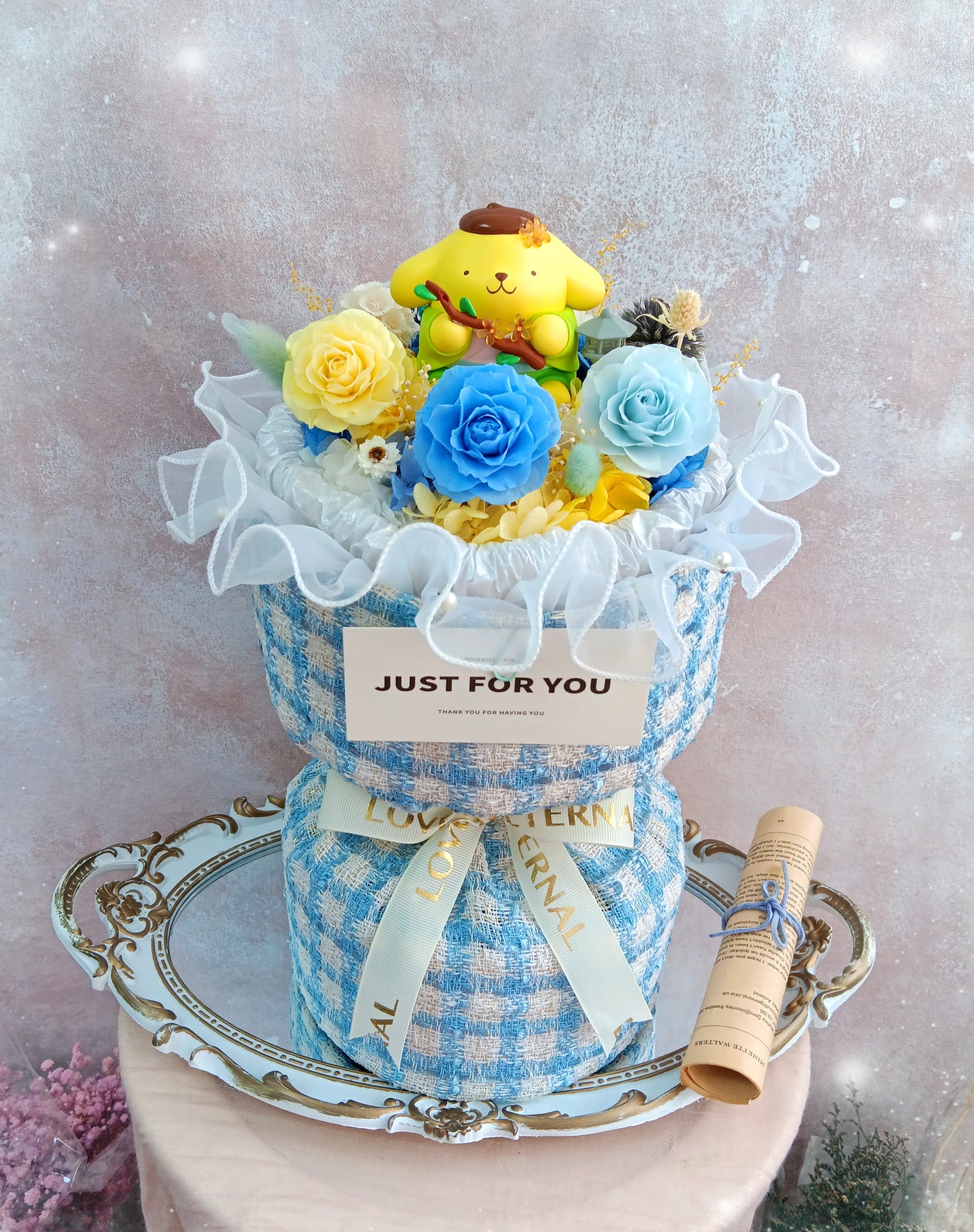 🌸(訂造)布甸狗保鮮花小香風花束