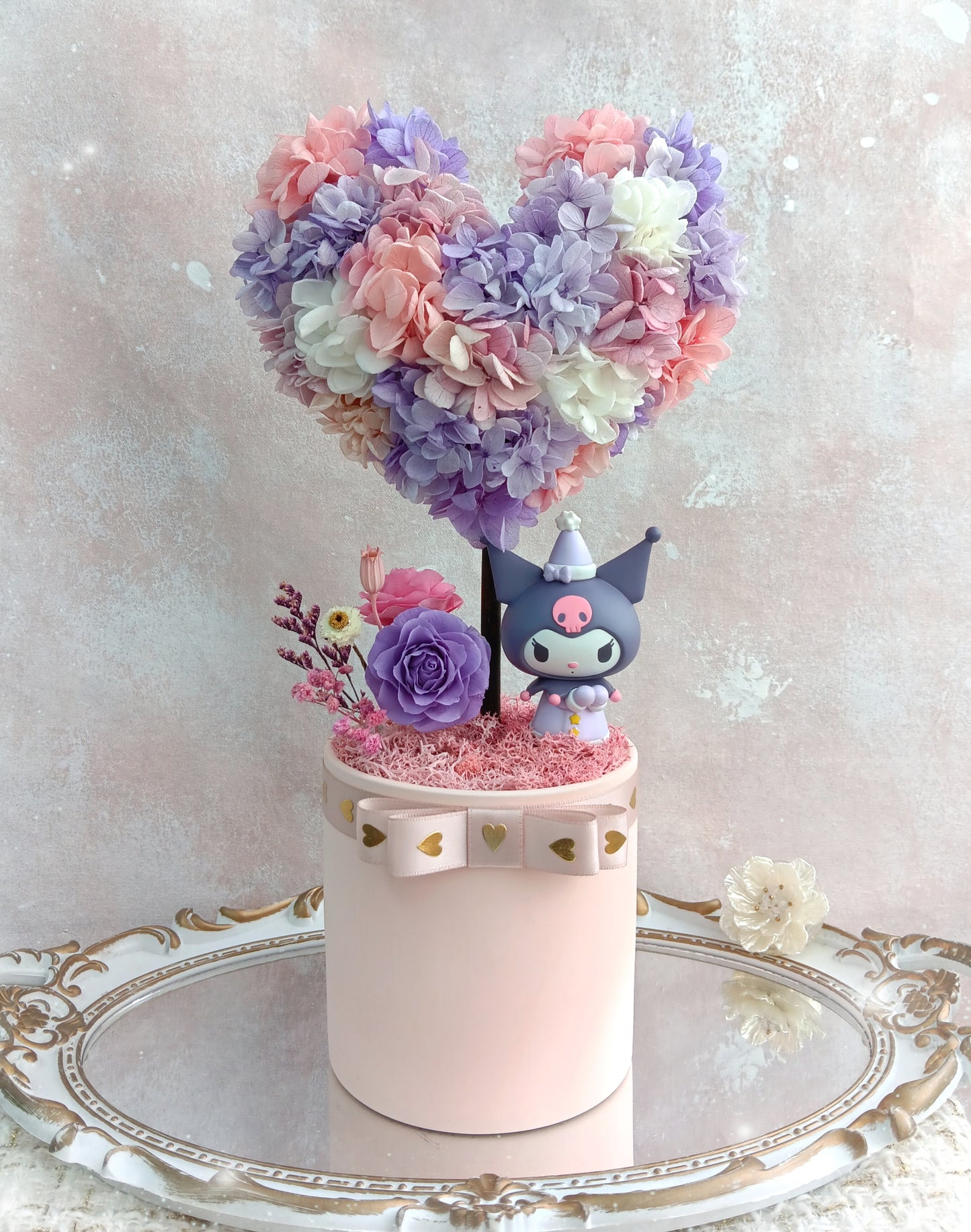 🌸(訂造)Kuromi保鮮花心形樹