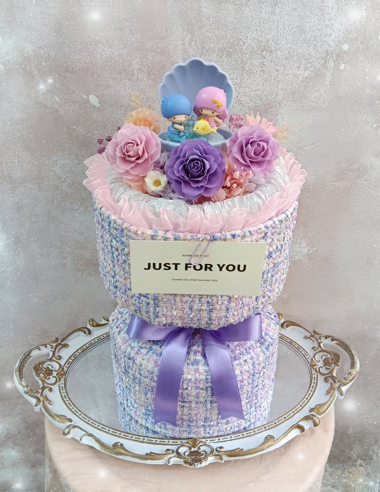 🌸(現貨)little twins star保鮮花小香風花束