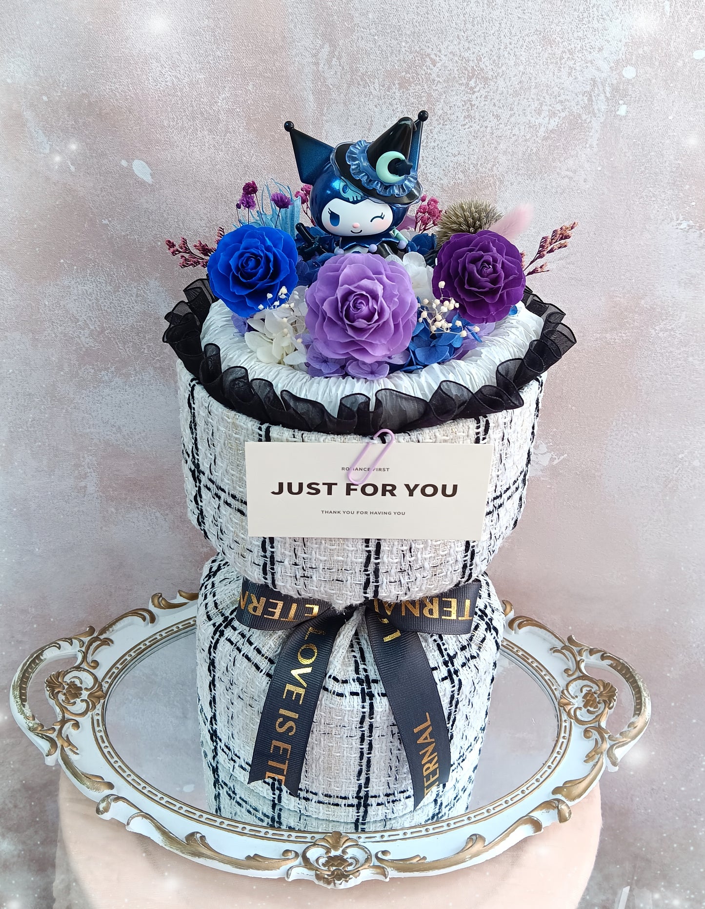 🌸(訂造)Kuromi保鮮花小香風花束