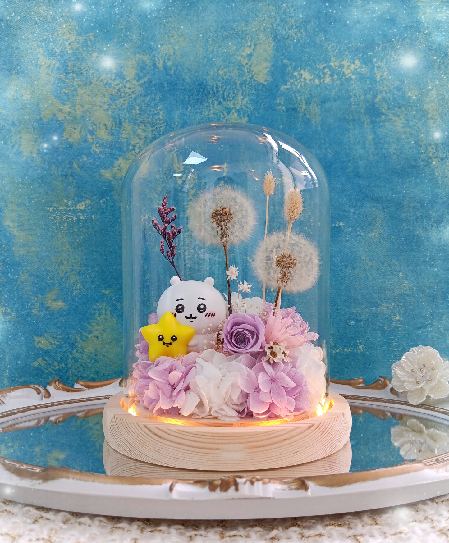 🌸(訂造)Chiikawa保鮮花蒲公英玻璃瓶