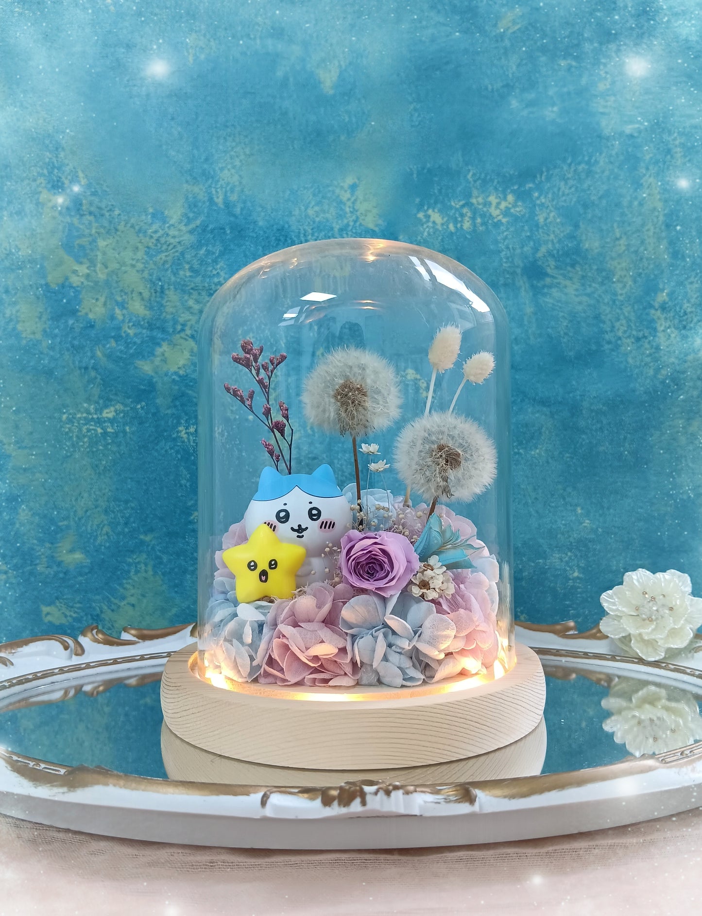 🌸(訂造)Chiikawa-小八 保鮮花蒲公英玻璃瓶