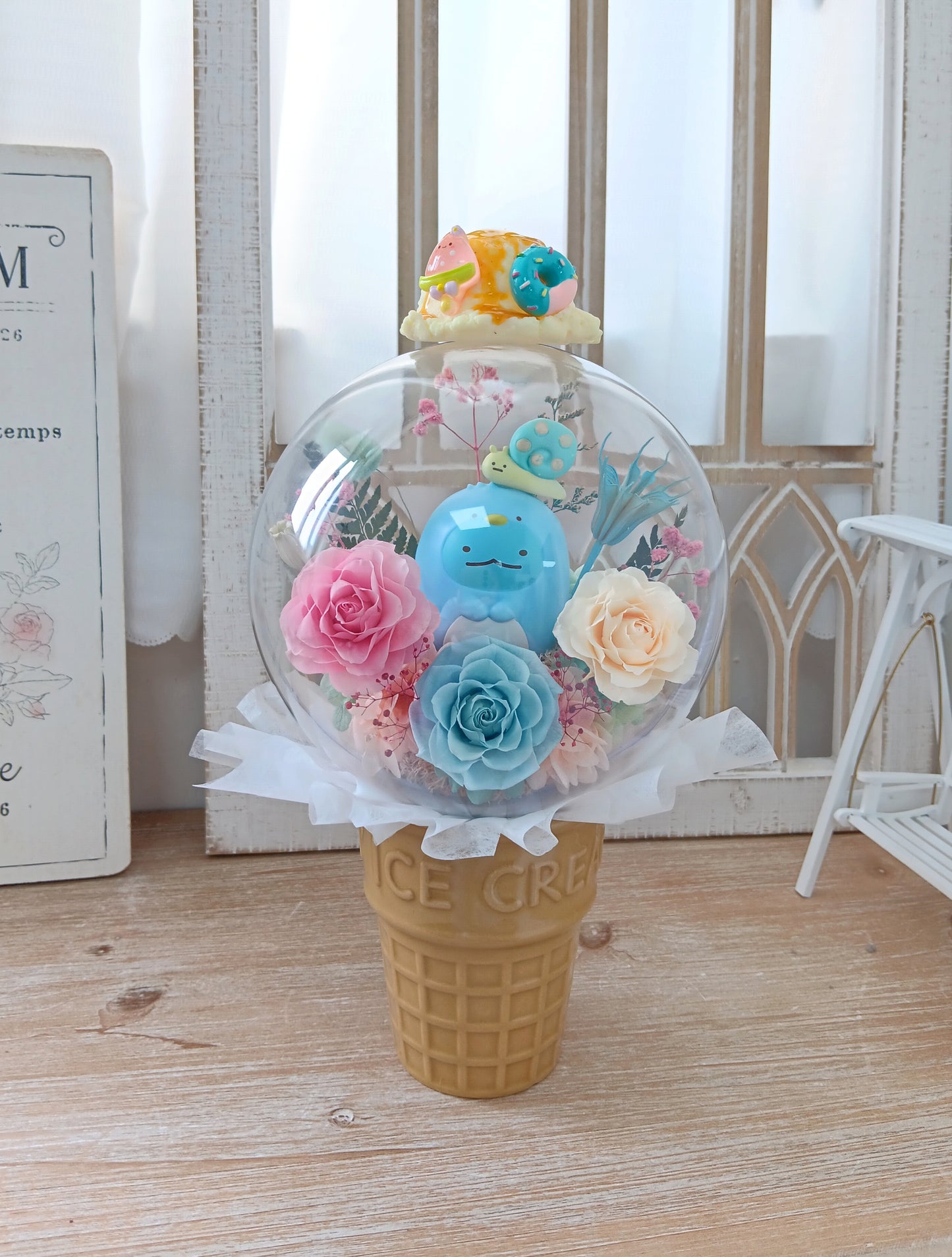 🌸(訂造)角落生物保鮮花波波球雪糕