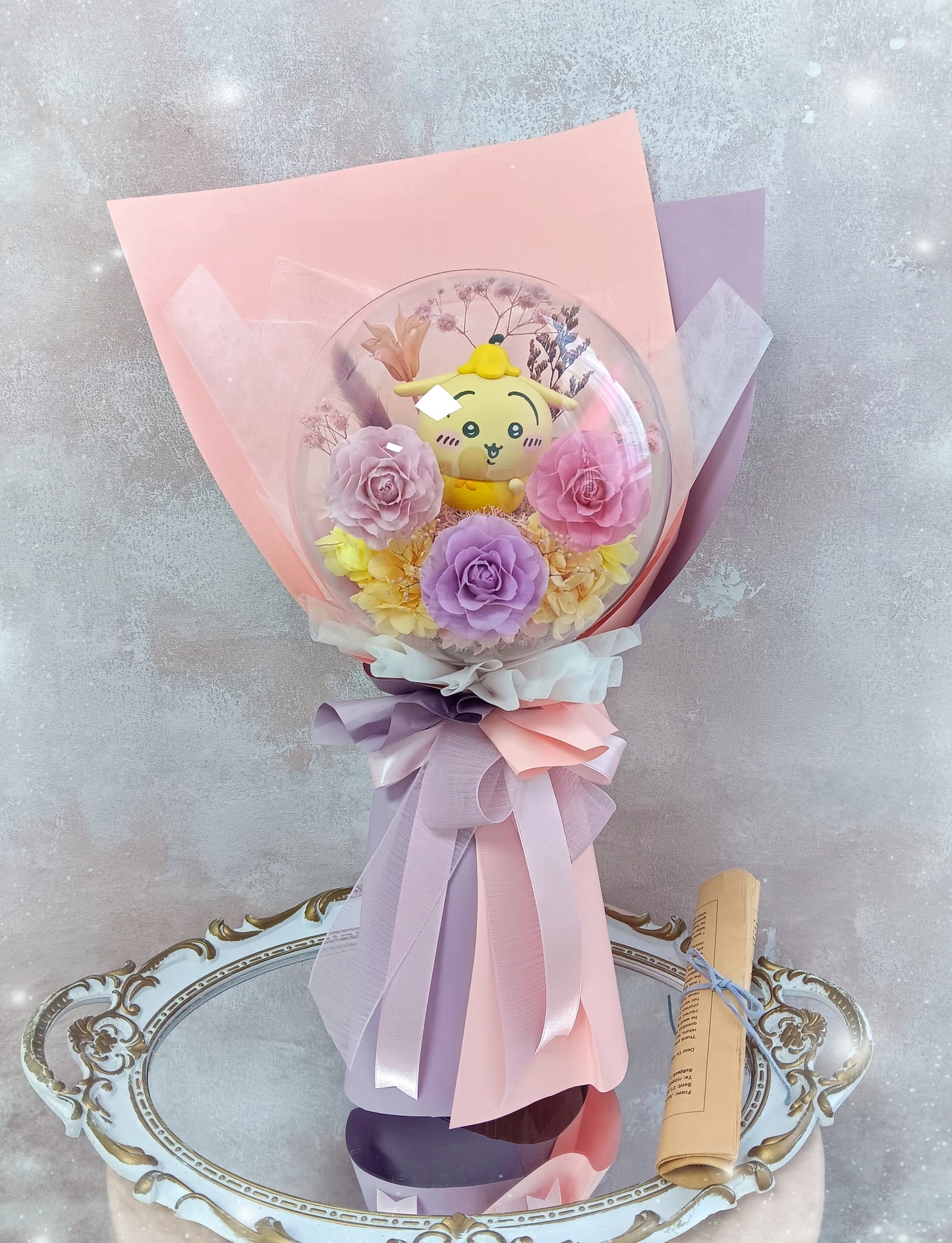 🌸(訂造)Chiikawa-兔兔 保鮮花波波球花束