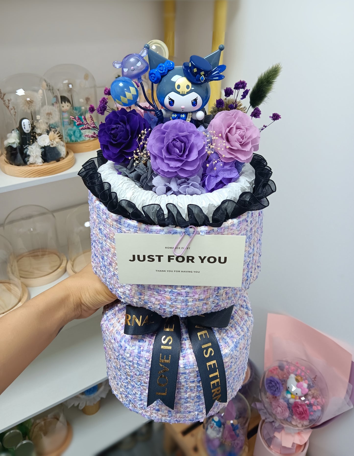 🌸(現貨)Kuromi保鮮花小香風花束