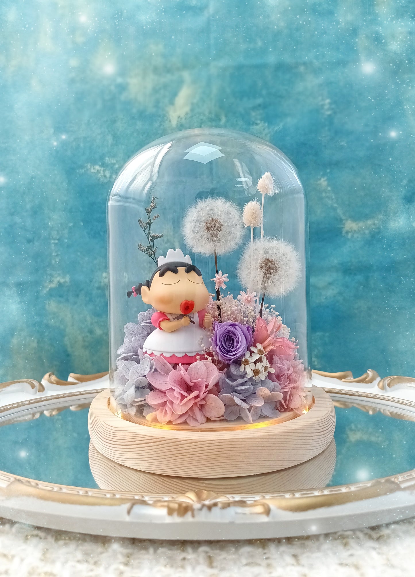 🌸(訂造)蠟筆小新保鮮花蒲公英玻璃瓶