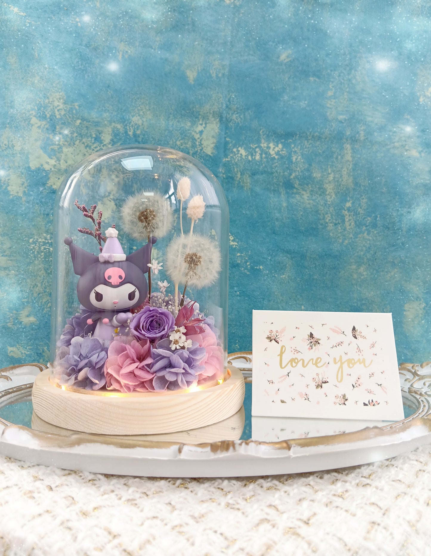 🌸(訂造)Kuromi保鮮花蒲公英玻璃瓶