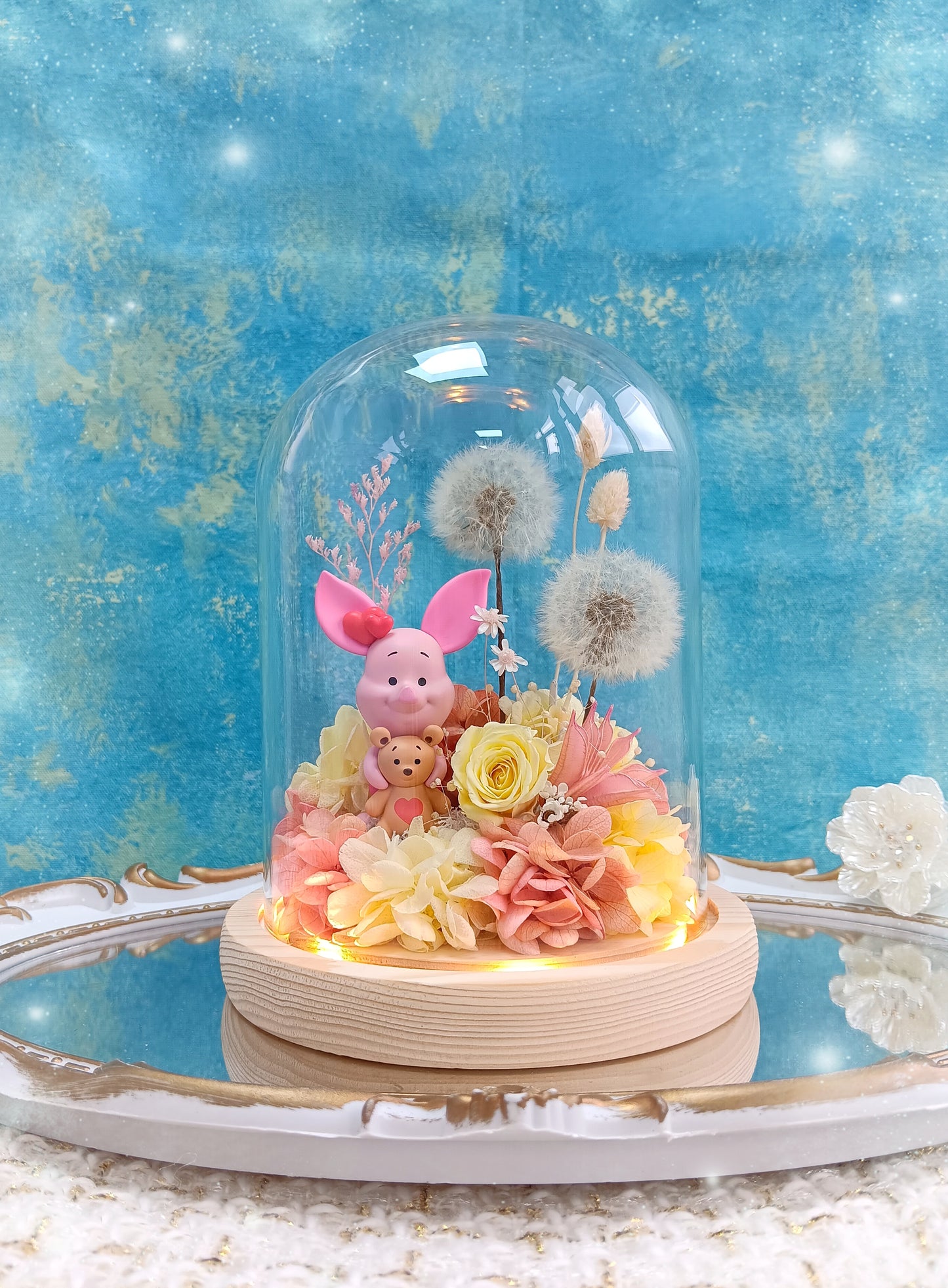 🌸(訂造)豬仔保鮮花蒲公英玻璃瓶