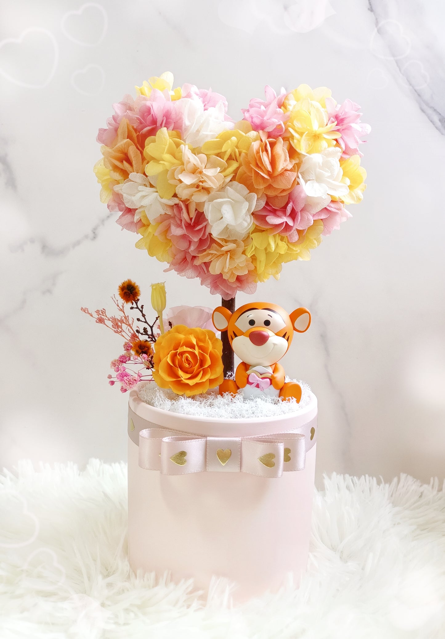 🌸(訂造)跳跳虎保鮮花心形樹