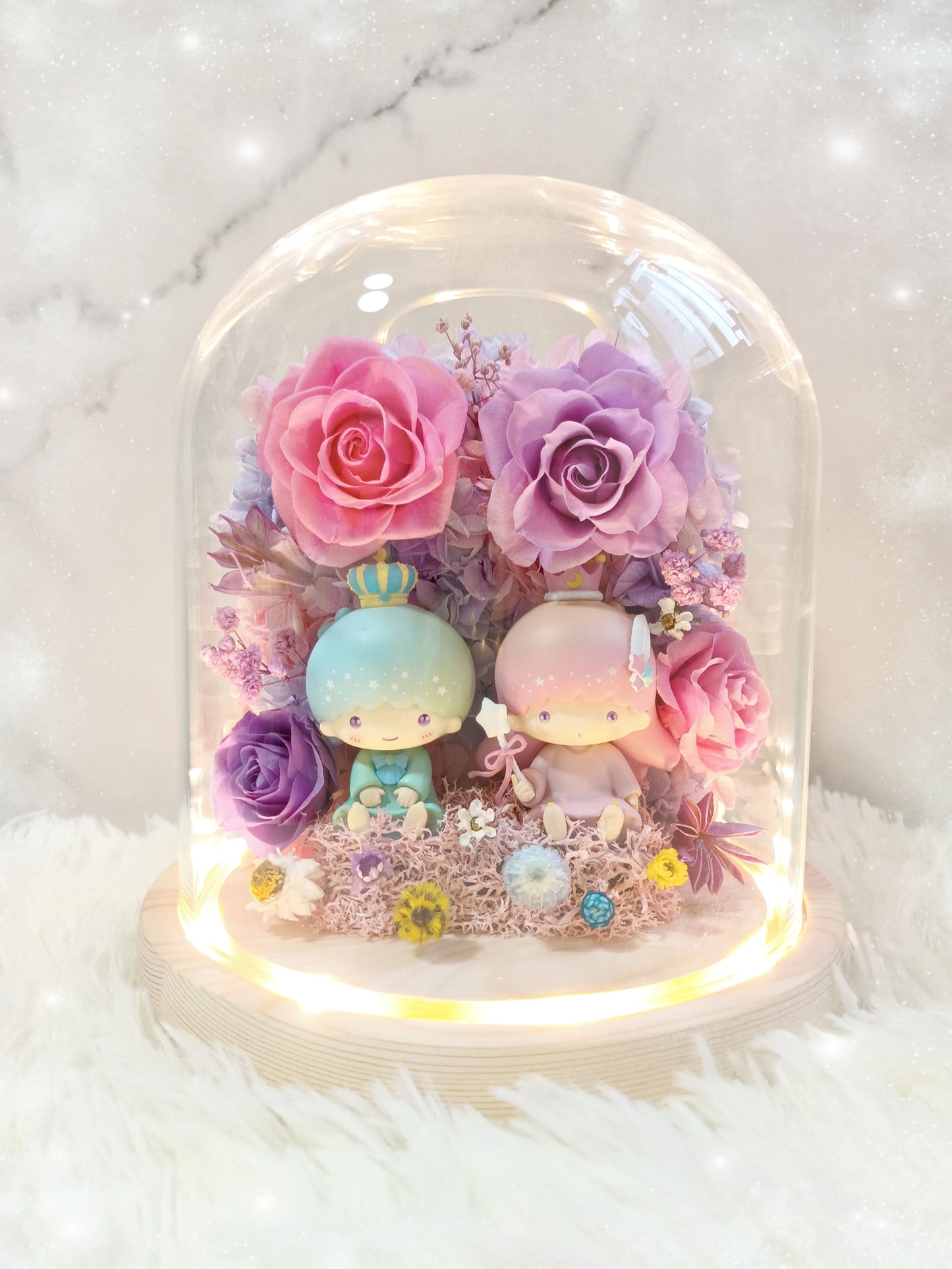 🌸(訂造)little twin stars保鮮花玻璃瓶