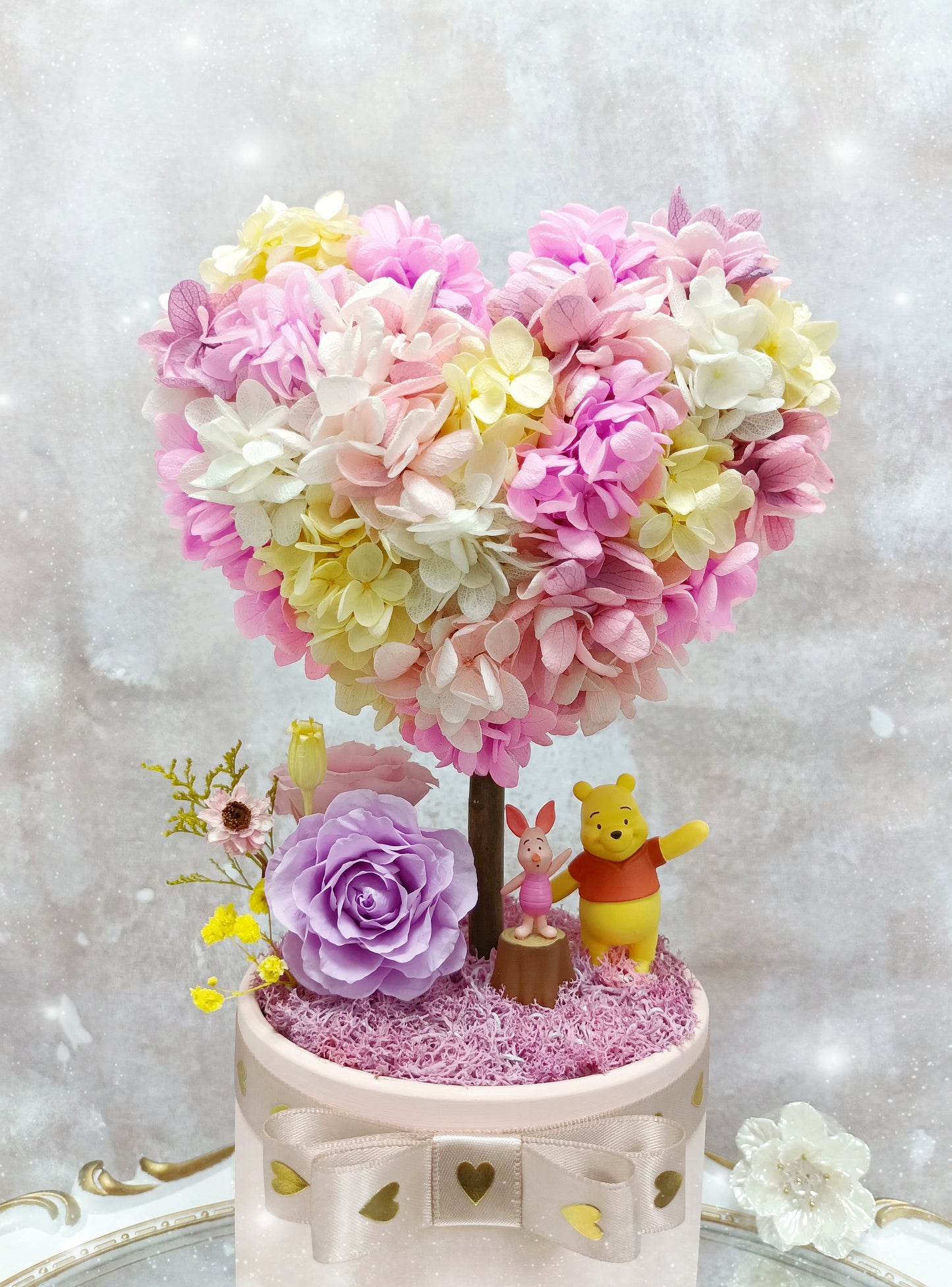 🌸(訂造)winnie the pooh保鮮花心形樹