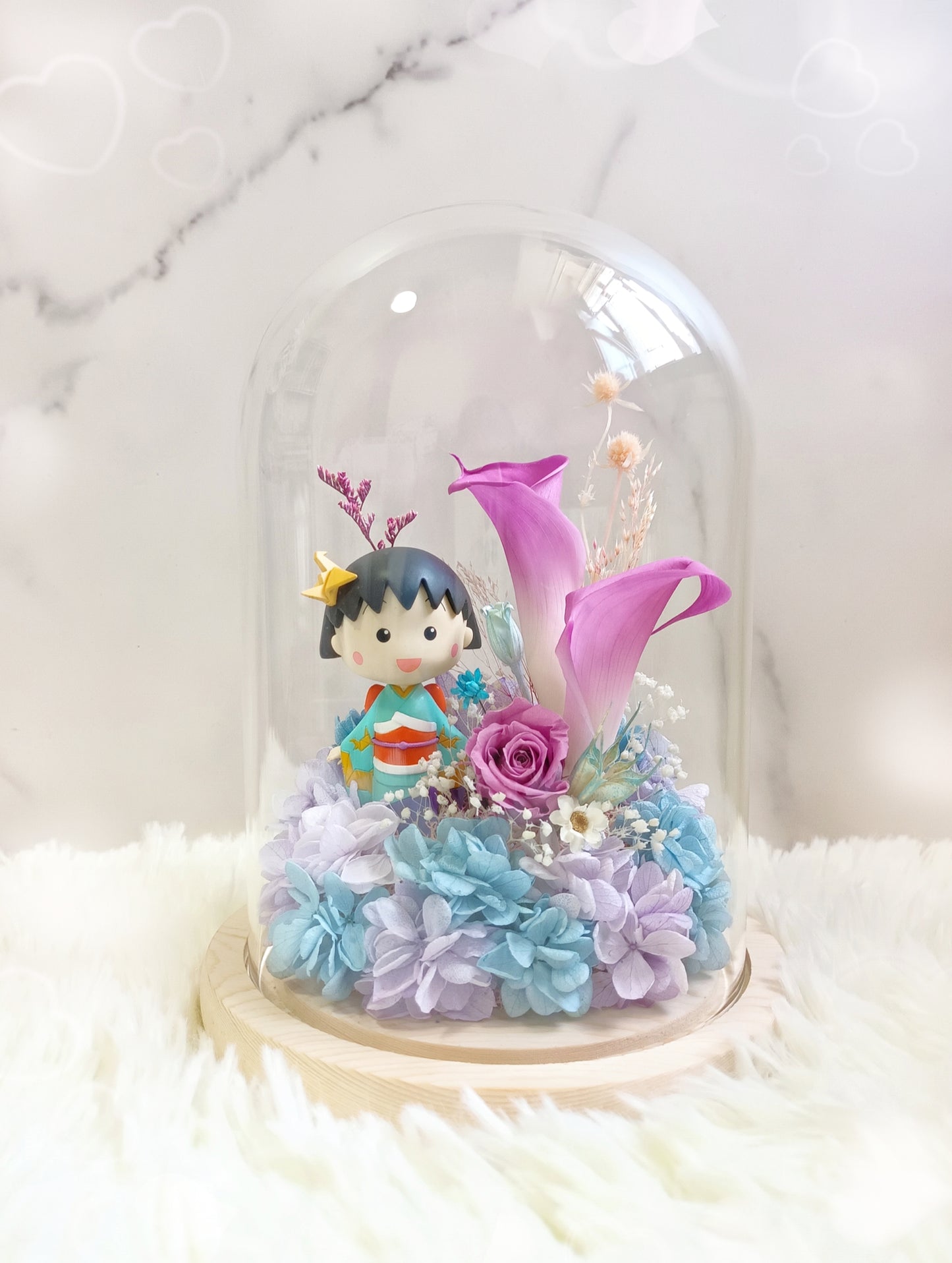 🌸(訂造)小丸子保鮮花馬蹄蘭玻璃瓶