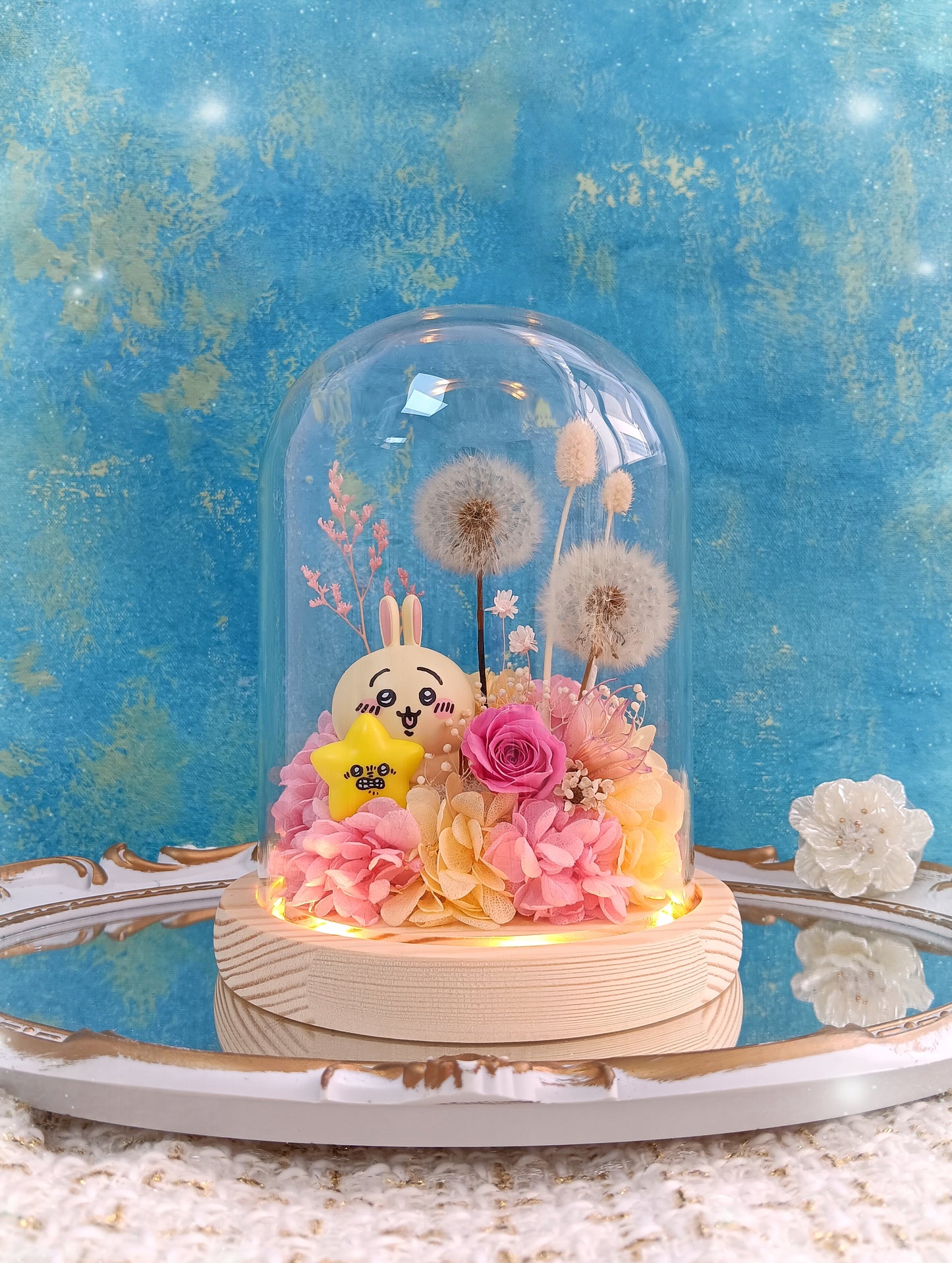 🌸(訂造)Chiikawa-兔兔 保鮮花蒲公英玻璃瓶
