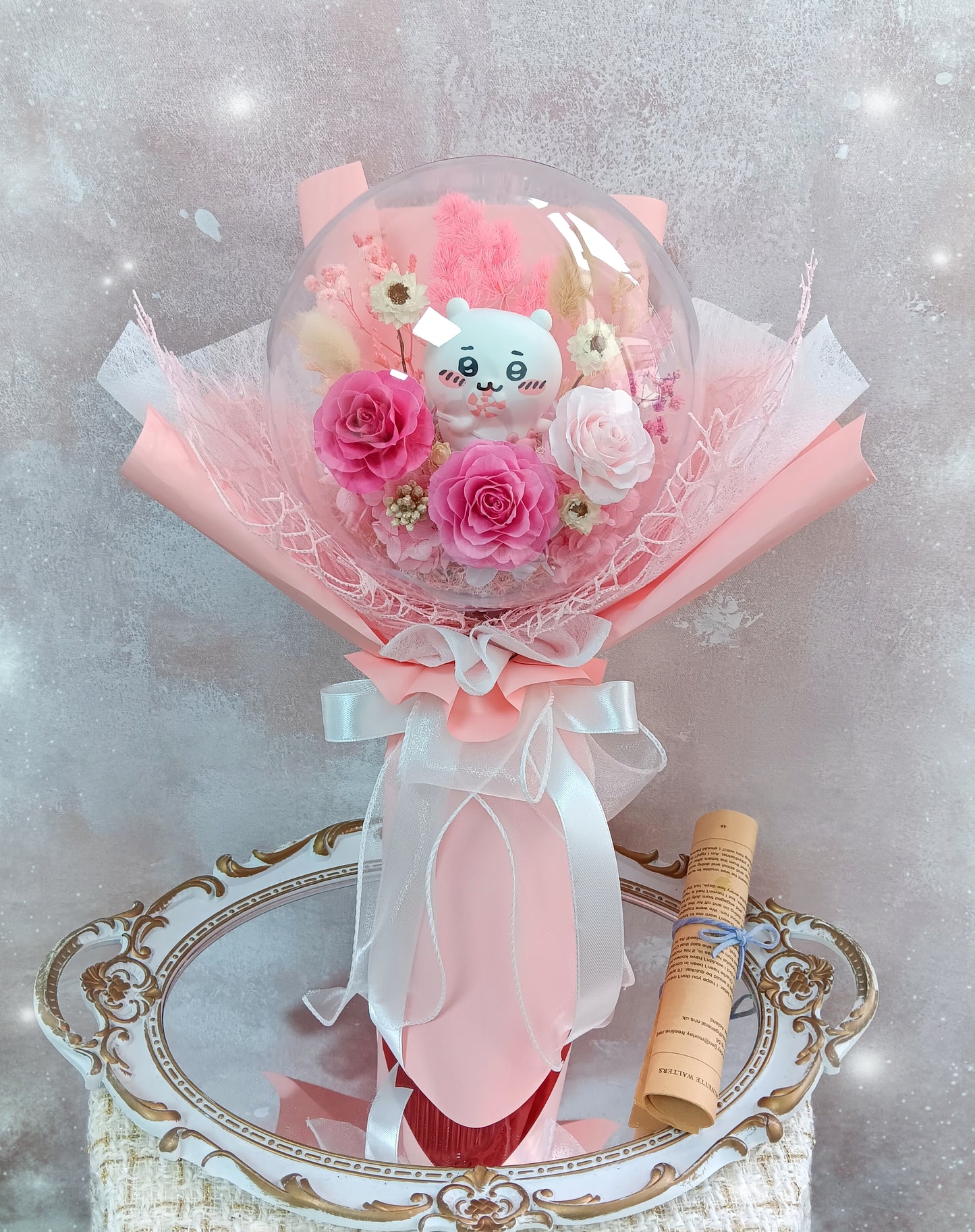 🌸(訂造)Chiikawa 保鮮花波波球花束