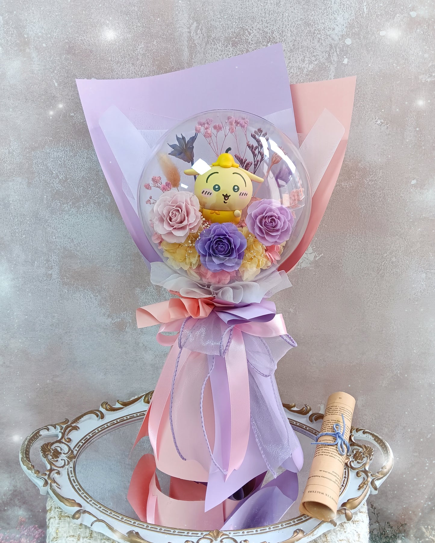 🌸(訂造)Chiikawa-兔兔 保鮮花波波球花束