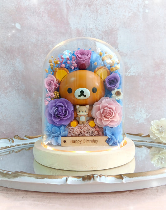 🌸(訂造)鬆弛熊保鮮花玻璃瓶