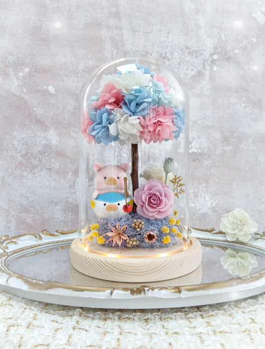 🌸(訂造)LuLu豬保鮮花繡球樹玻璃瓶