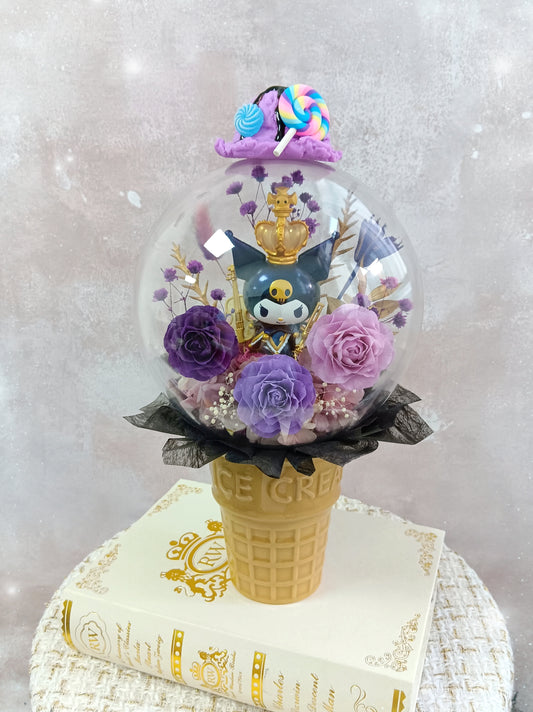 🌸(訂造)Kuromi保鮮花波波球雪糕杯