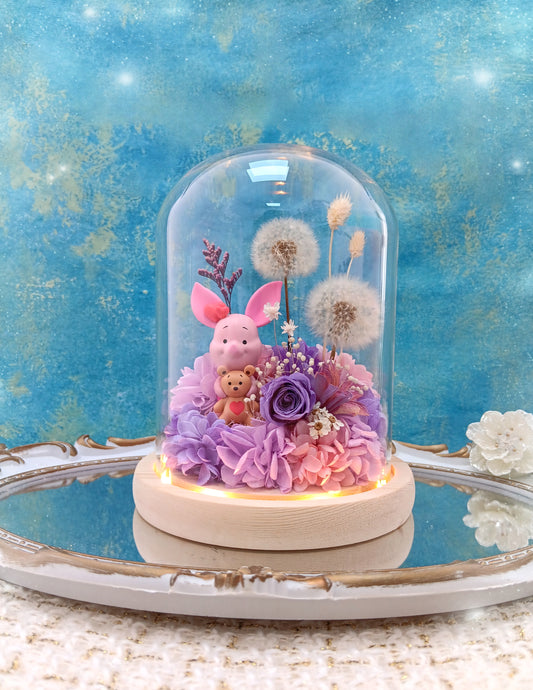 🌸(訂造)豬仔保鮮花蒲公英玻璃瓶