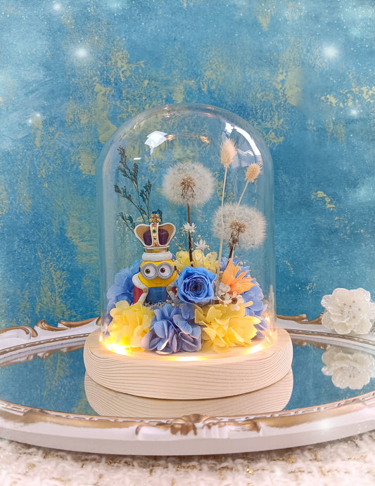 🌸(現貨)迷你兵保鮮花蒲公英玻璃瓶