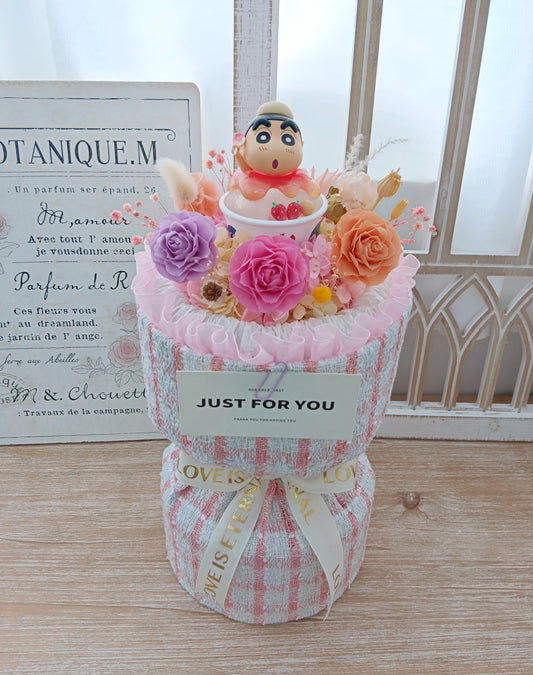 🌸(現貨)蠟筆小新保鮮花小香風花束