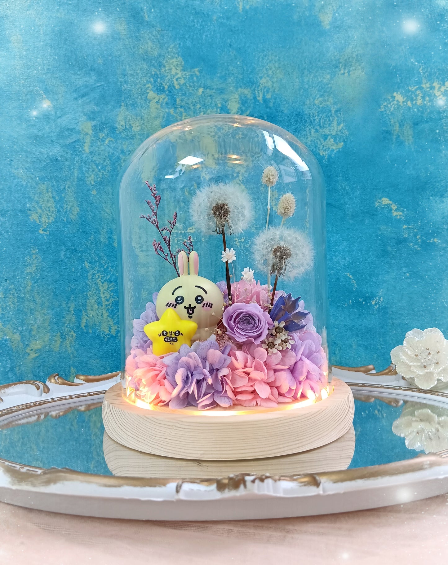 🌸(訂造)Chiikawa-兔兔 保鮮花蒲公英玻璃瓶
