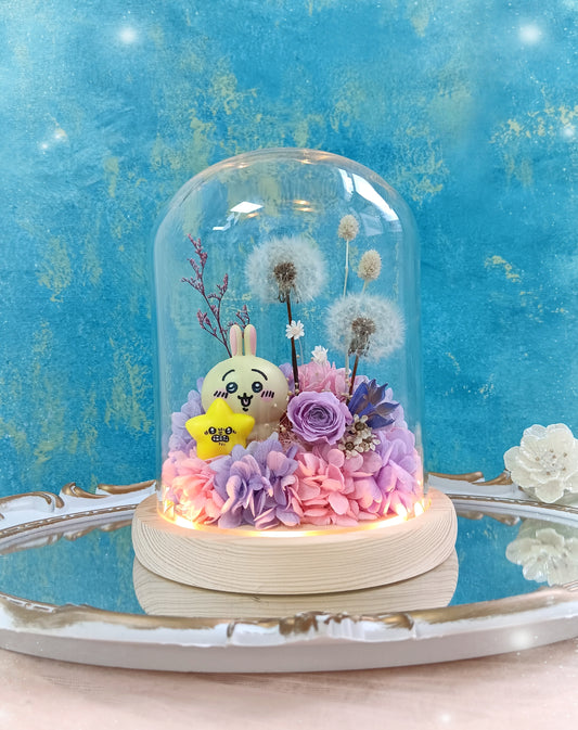 🌸(訂造)Chiikawa-兔兔 保鮮花蒲公英玻璃瓶