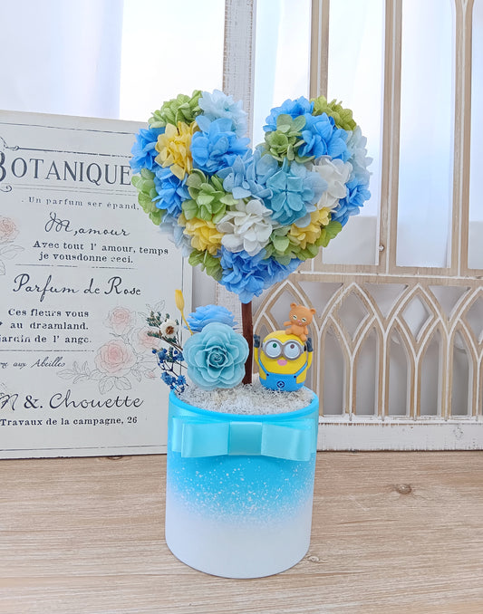 🌸(訂造)迷你兵團保鮮花心形樹