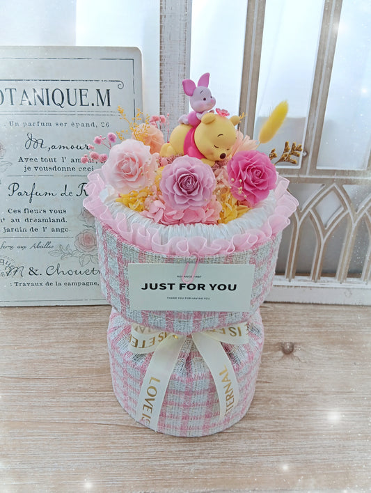 🌸(訂造)Winnie the Pooh保鮮花小香風花束