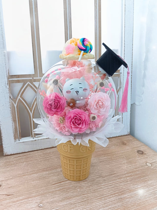 🌸(訂造)Chiikawa-保鮮花波波球雪糕杯