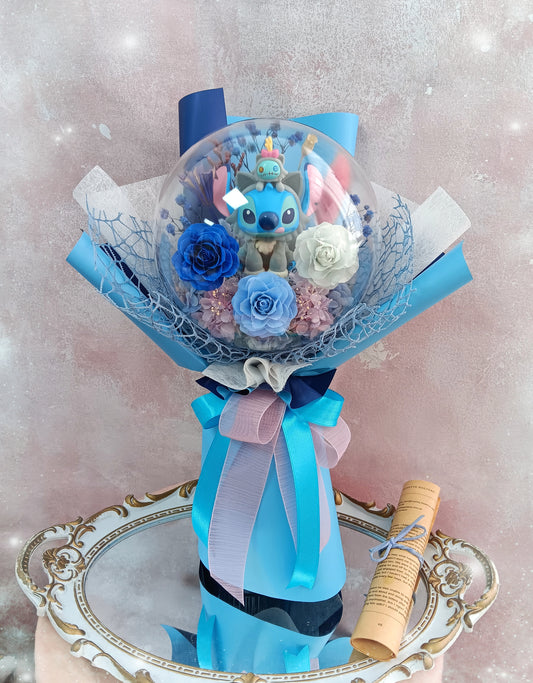 🌸(訂造)吏迪仔保鮮花波波球花束