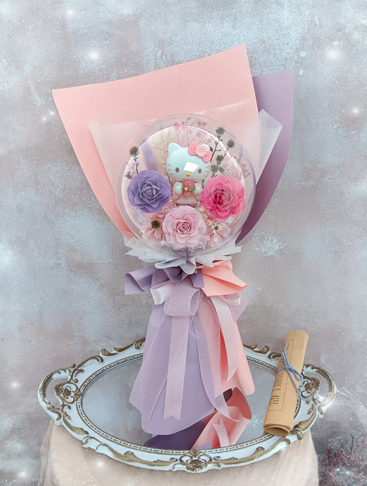 🌸(訂造)Hello Kitty保鮮花波波球花束