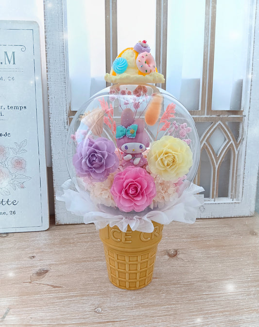 🌸(訂造)Melody保鮮花波波球雪糕杯