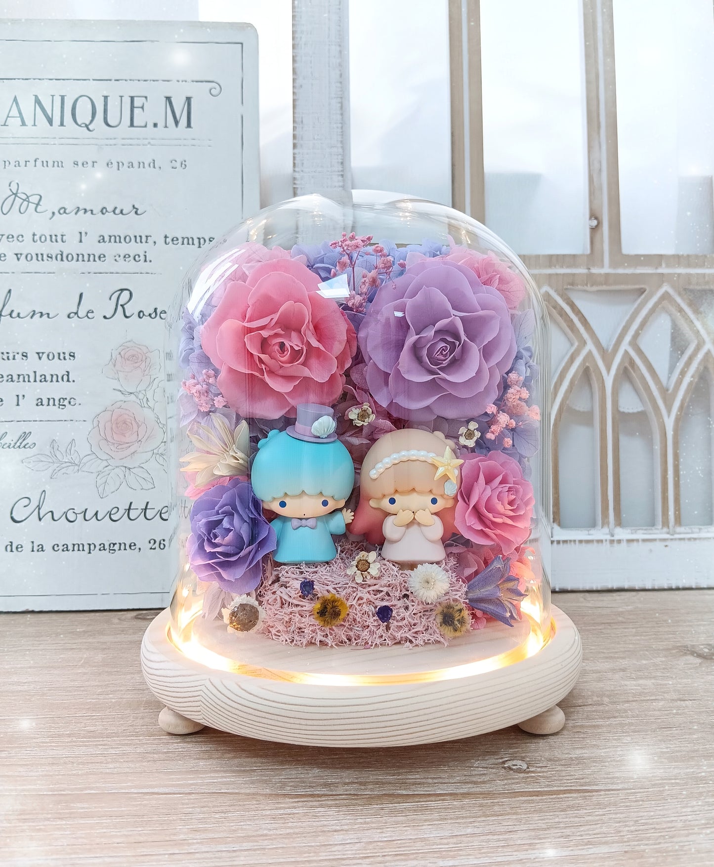 🌸(訂造)little twin stars保鮮花玻璃瓶