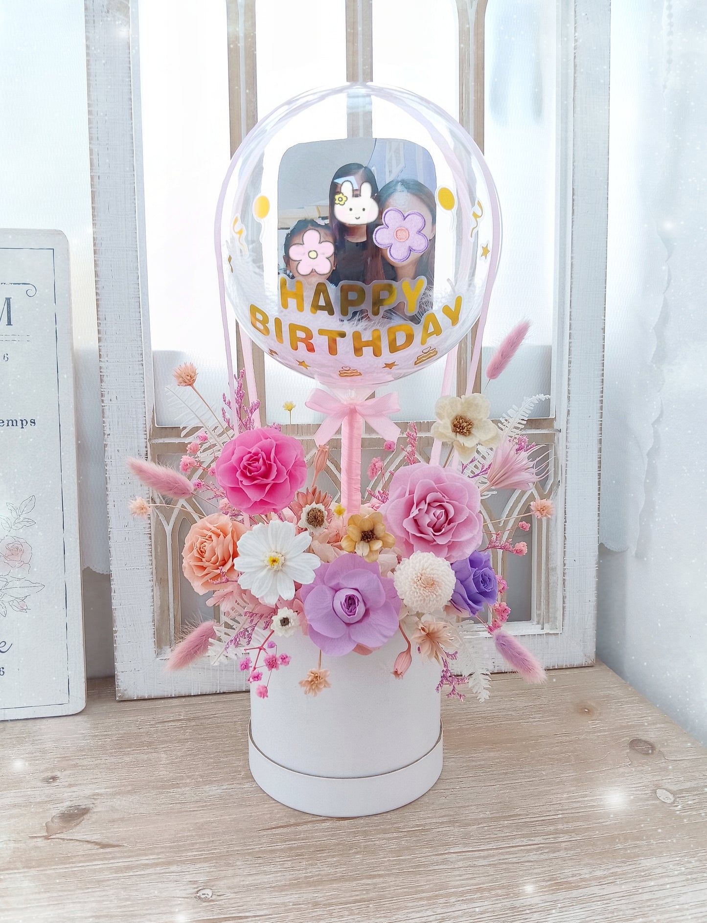 🌸(訂造)保鮮花熱氣球花筒