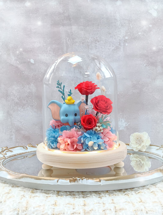 🌸(訂造)小飛象保鮮花玻璃瓶