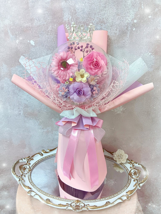 🌸(現貨)皇冠保鮮花非洲菊玫瑰波波球花束