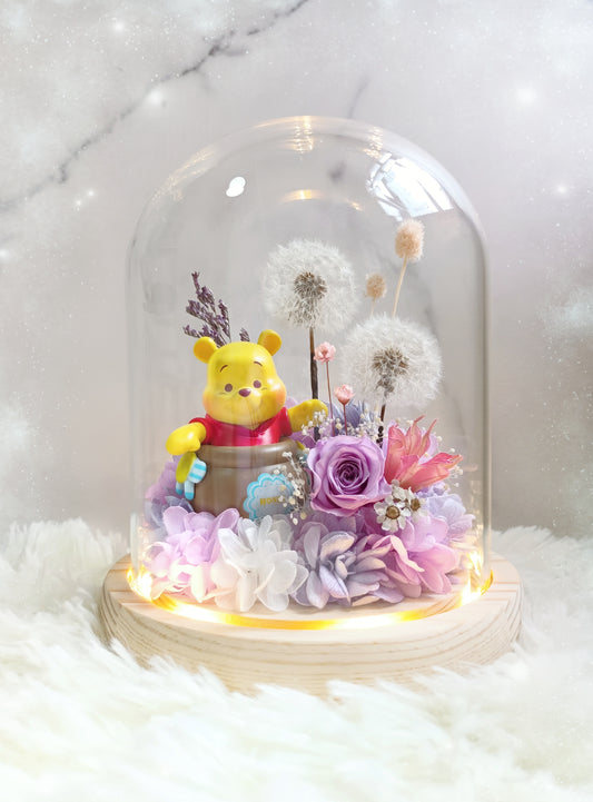 🌸(訂造)Winnie-the-Pooh鮮花蒲公英玻璃瓶