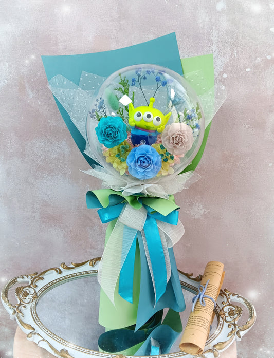 🌸(訂造)三眼仔保鮮花波波球花束