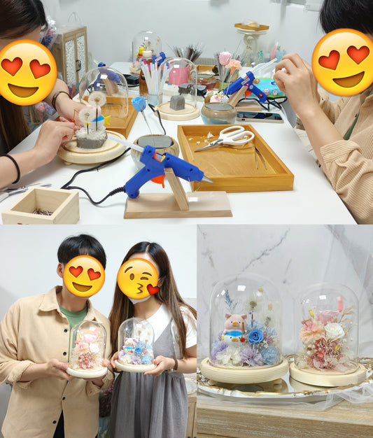 單堂花藝課-保鮮花蒲公英玻璃瓶